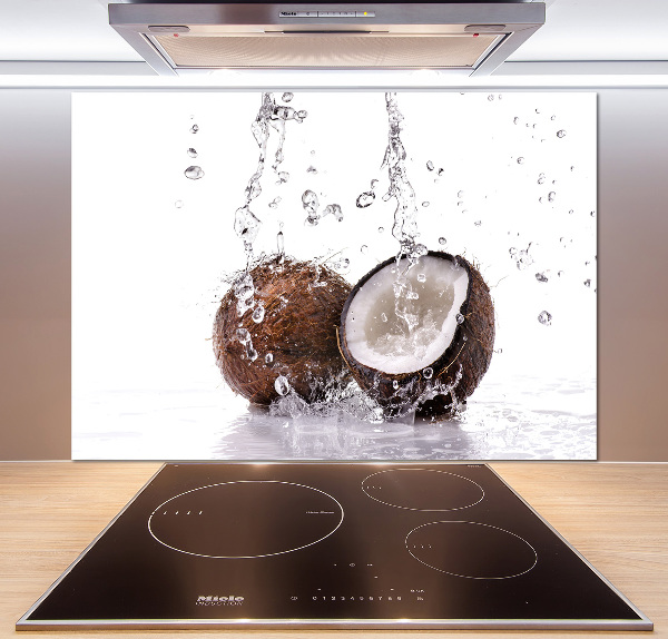 Crédence cuisine en verre trempé Noix de coco et eau
