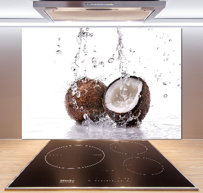 Crédence cuisine en verre trempé Noix de coco et eau