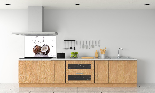 Crédence cuisine en verre trempé Noix de coco et eau