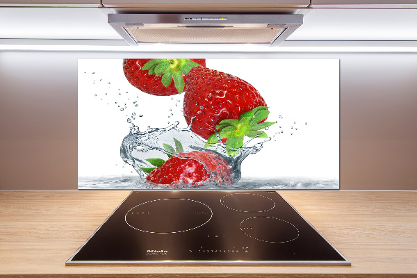 Crédence de cuisine en verre Fraises et eau