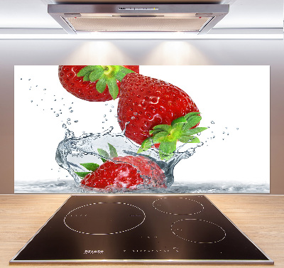 Crédence de cuisine en verre Fraises et eau