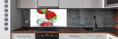 Crédence de cuisine en verre Fraises et eau