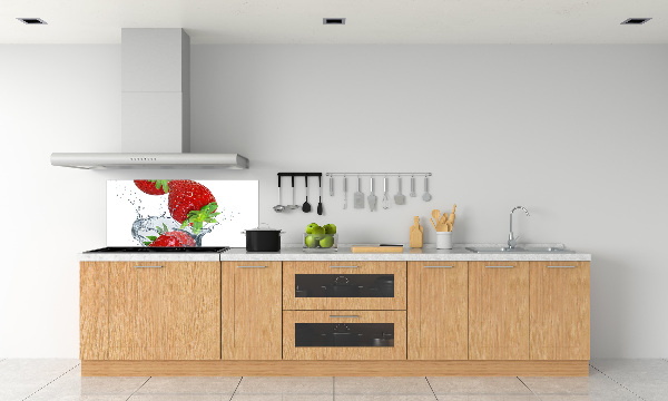 Crédence de cuisine en verre Fraises et eau