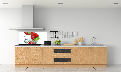 Crédence de cuisine en verre Fraises et eau