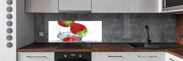 Crédence de cuisine en verre Fraises et eau