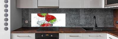 Crédence de cuisine en verre Fraises et eau