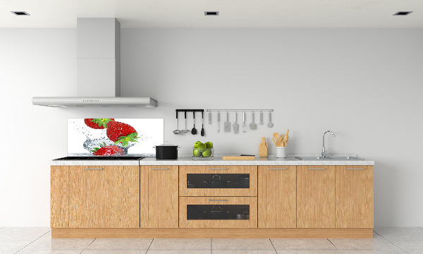 Crédence de cuisine en verre Fraises et eau