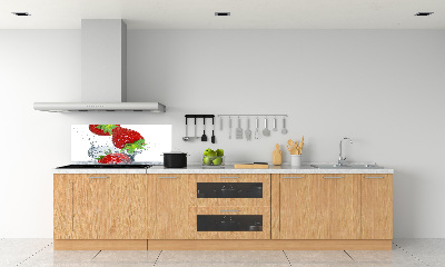 Crédence de cuisine en verre Fraises et eau