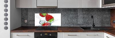 Crédence de cuisine en verre Fraises et eau