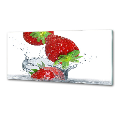 Crédence de cuisine en verre Fraises et eau