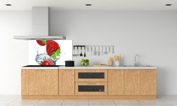 Crédence de cuisine en verre Fraises et eau