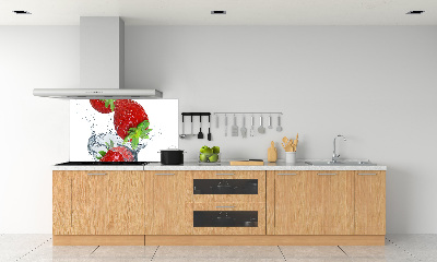 Crédence de cuisine en verre Fraises et eau