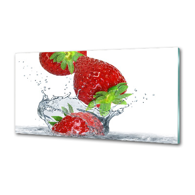 Crédence de cuisine en verre Fraises et eau