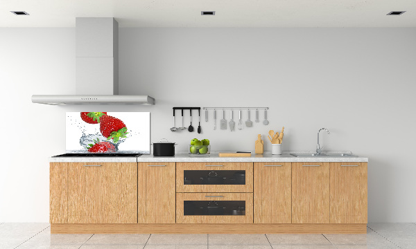 Crédence de cuisine en verre Fraises et eau