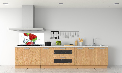 Crédence de cuisine en verre Fraises et eau