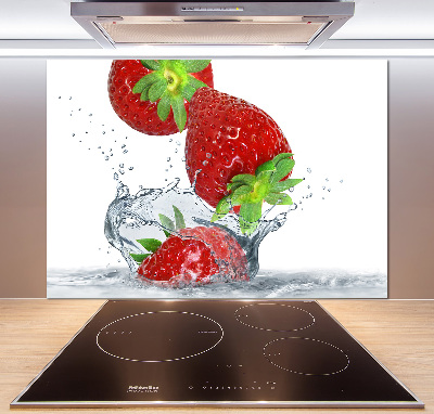 Crédence de cuisine en verre Fraises et eau