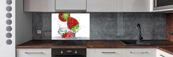 Crédence de cuisine en verre Fraises et eau
