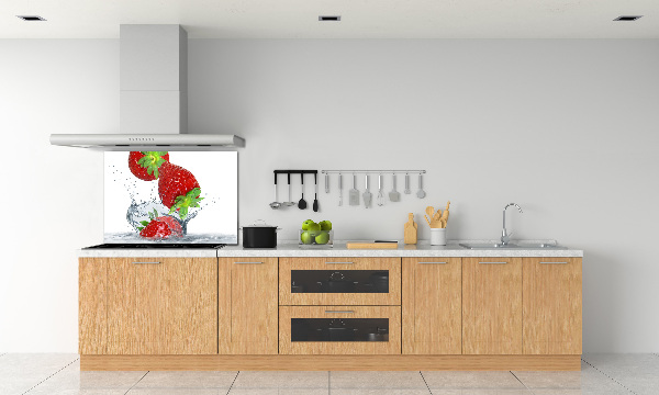Crédence de cuisine en verre Fraises et eau