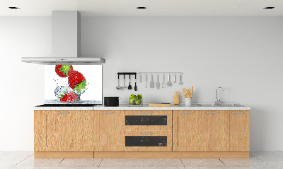 Crédence de cuisine en verre Fraises et eau
