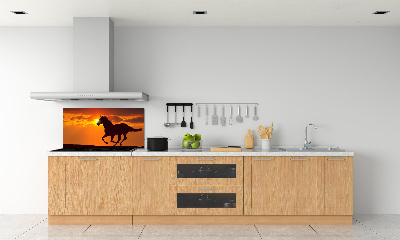 Panneau crédence cuisine Cheval au coucher du soleil