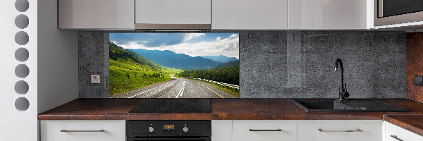 Crédence de cuisine en verre Une route dans les montagnes