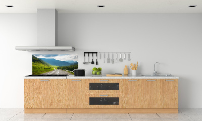 Crédence de cuisine en verre Une route dans les montagnes