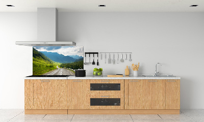 Crédence de cuisine en verre Une route dans les montagnes