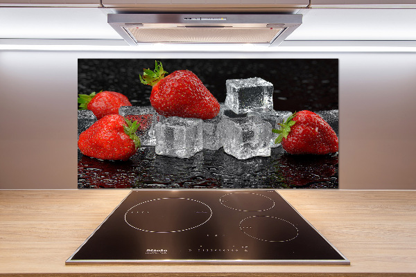 Crédence de cuisine Fraises sur glace