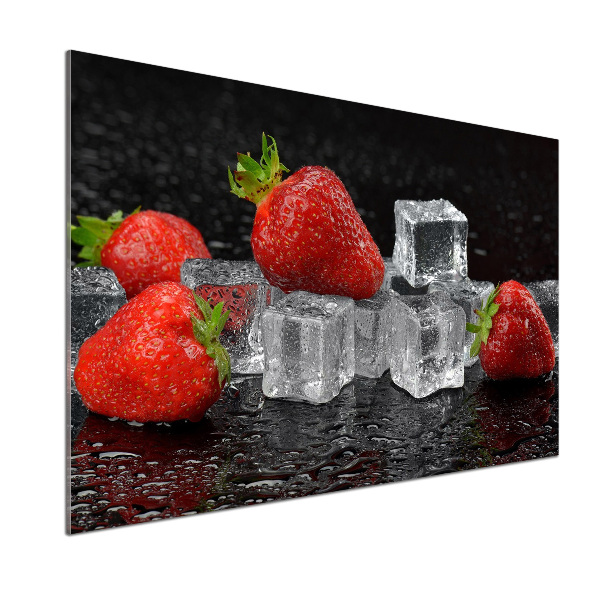 Crédence de cuisine Fraises sur glace