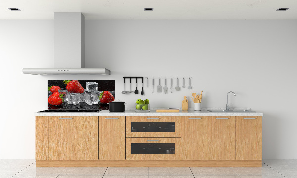 Crédence de cuisine Fraises sur glace