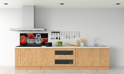 Crédence de cuisine Fraises sur glace