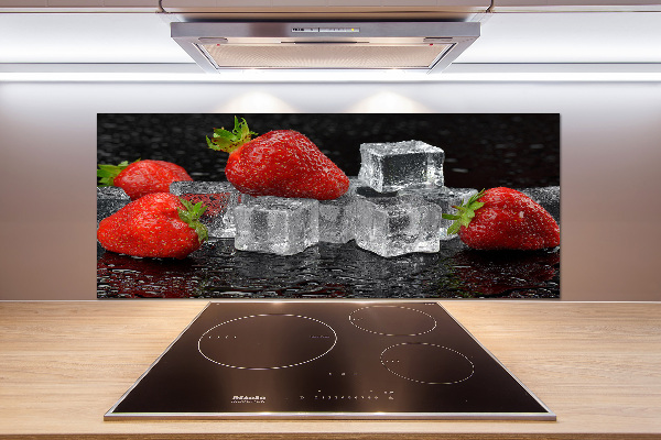 Crédence de cuisine Fraises sur glace