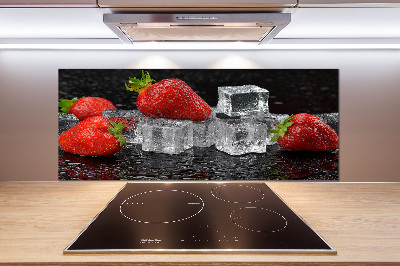 Crédence de cuisine Fraises sur glace