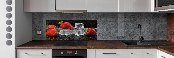 Crédence de cuisine Fraises sur glace