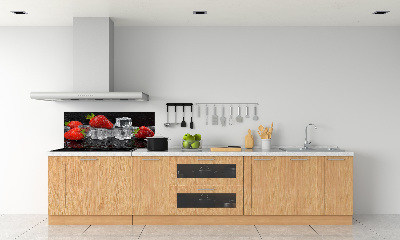 Crédence de cuisine Fraises sur glace