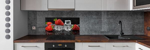 Crédence de cuisine Fraises sur glace