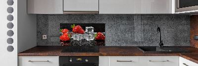 Crédence de cuisine Fraises sur glace