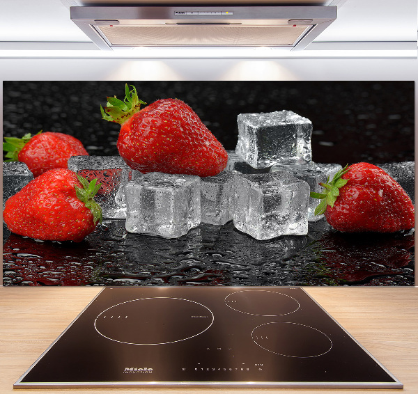 Crédence de cuisine Fraises sur glace
