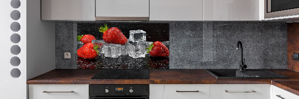 Crédence de cuisine Fraises sur glace