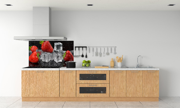 Crédence de cuisine Fraises sur glace