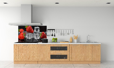 Crédence de cuisine Fraises sur glace