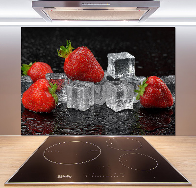 Crédence de cuisine Fraises sur glace