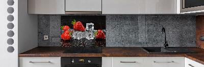 Crédence de cuisine Fraises sur glace