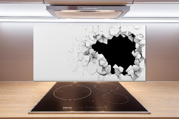 Crédence en verre cuisine Trou dans le mur
