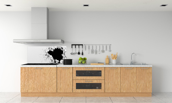 Crédence en verre cuisine Trou dans le mur