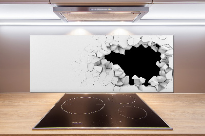 Crédence en verre cuisine Trou dans le mur