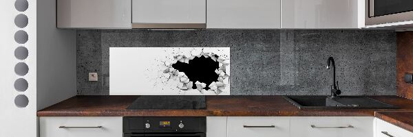 Crédence en verre cuisine Trou dans le mur