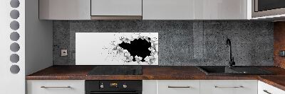 Crédence en verre cuisine Trou dans le mur