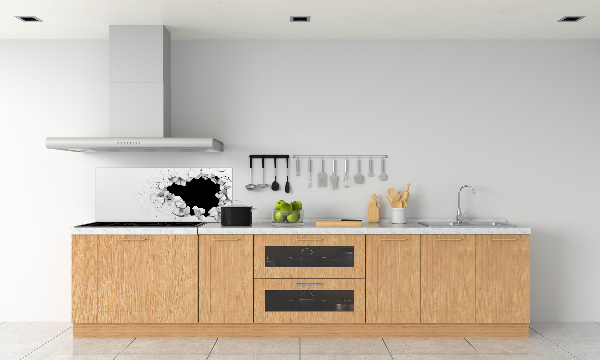 Crédence en verre cuisine Trou dans le mur