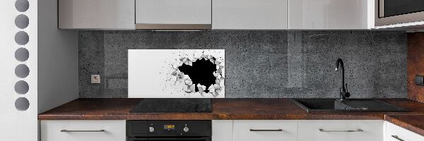Crédence en verre cuisine Trou dans le mur